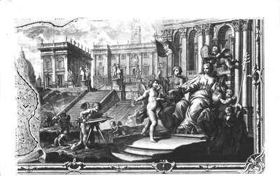 رمزية الكنيسة الكاثوليكية جالسة في كامبيدوجليو في روما ، 1798 بواسطة جيوفاني باتيستا نولي